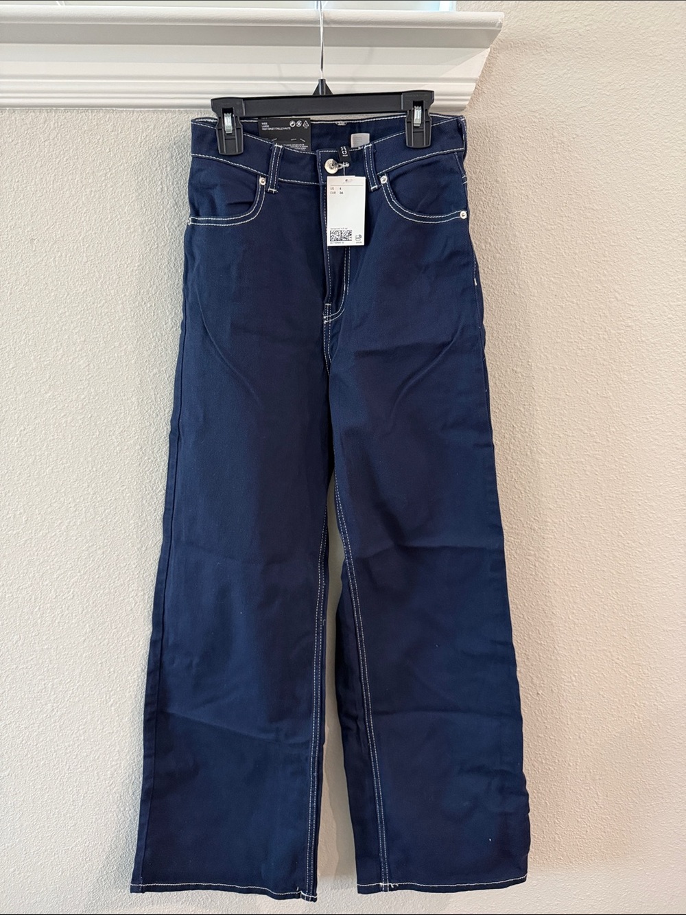 Women's Navy Wide-Leg Jeans